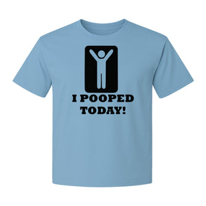 Funny Poop T-Shirt, I Pooped Today Sarcastic Humor Graphic Tee for Adults