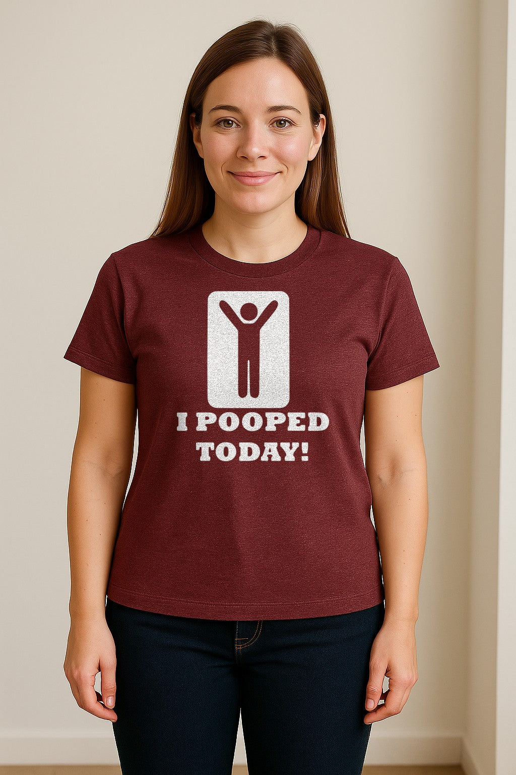 Funny Poop T-Shirt, I Pooped Today Sarcastic Humor Graphic Tee for Adults