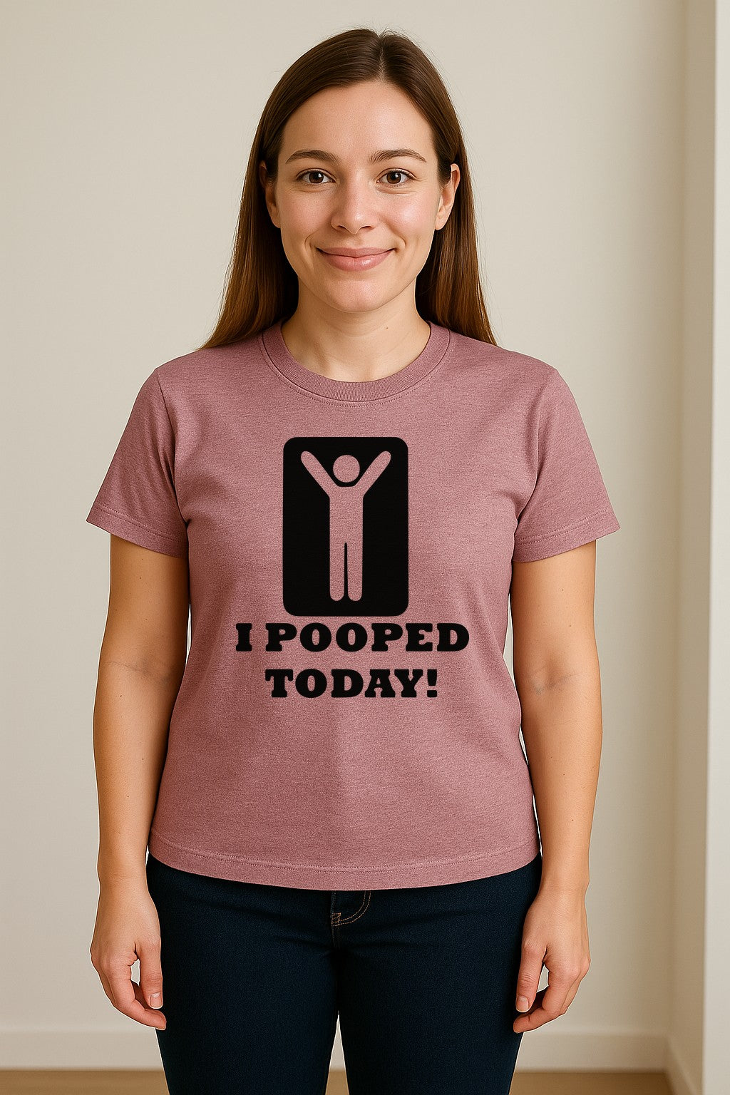 Funny Poop T-Shirt, I Pooped Today Sarcastic Humor Graphic Tee for Adults