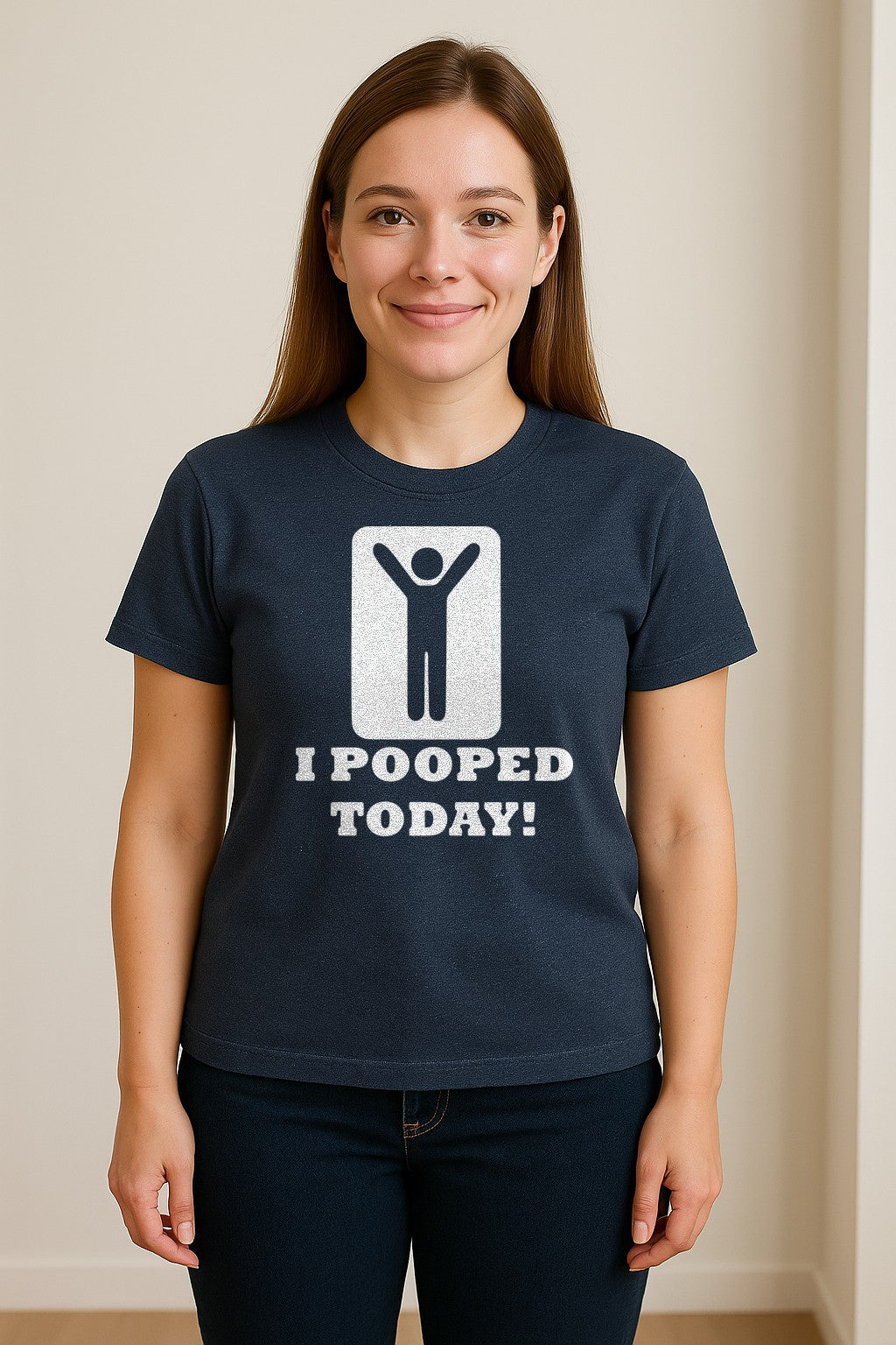 Funny Poop T-Shirt, I Pooped Today Sarcastic Humor Graphic Tee for Adults