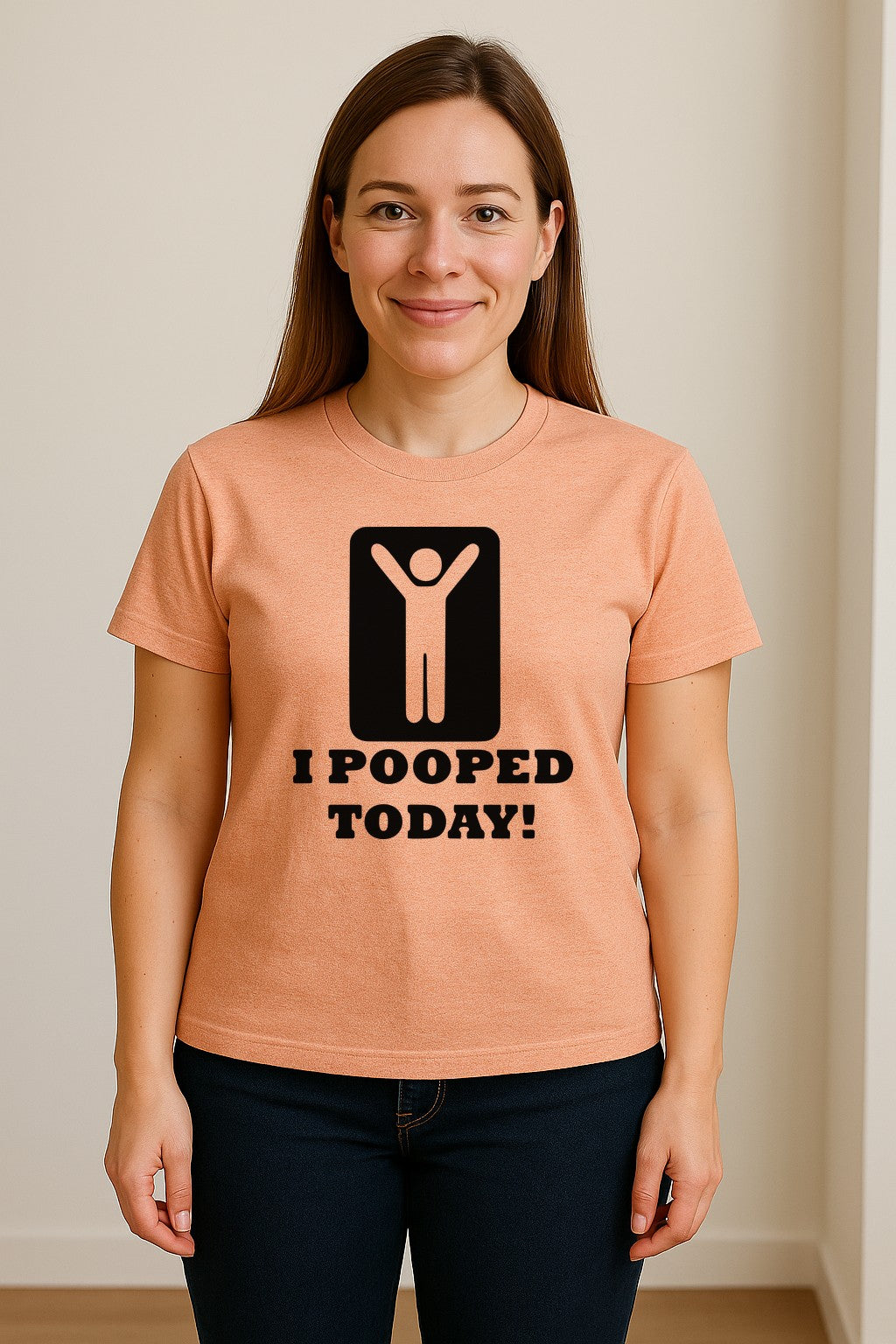 Funny Poop T-Shirt, I Pooped Today Sarcastic Humor Graphic Tee for Adults