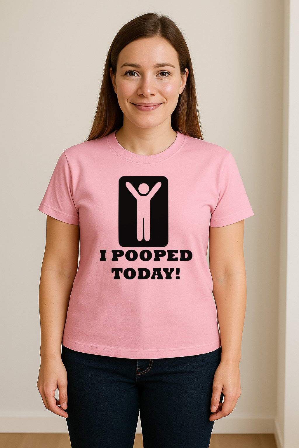 Funny Poop T-Shirt, I Pooped Today Sarcastic Humor Graphic Tee for Adults