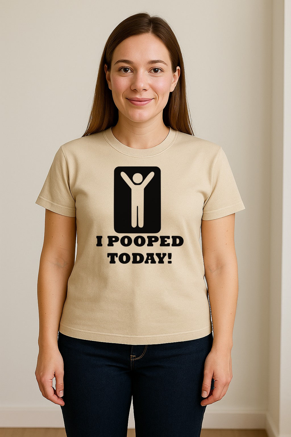 Funny Poop T-Shirt, I Pooped Today Sarcastic Humor Graphic Tee for Adults