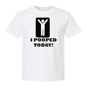 Funny Poop T-Shirt, I Pooped Today Sarcastic Humor Graphic Tee for Adults