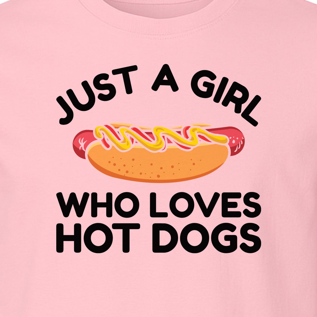 Just a Girl Who Loves Hot Dogs T-Shirt, Funny Foodie Graphic for Cookouts, Barbecues and Birthday Parties