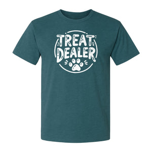 Treat Dealer Dog Trainer T-Shirt, Paw Print Graphic for Pet Parents and Canine Fans