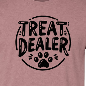 Treat Dealer Dog Trainer T-Shirt, Paw Print Graphic for Pet Parents and Canine Fans
