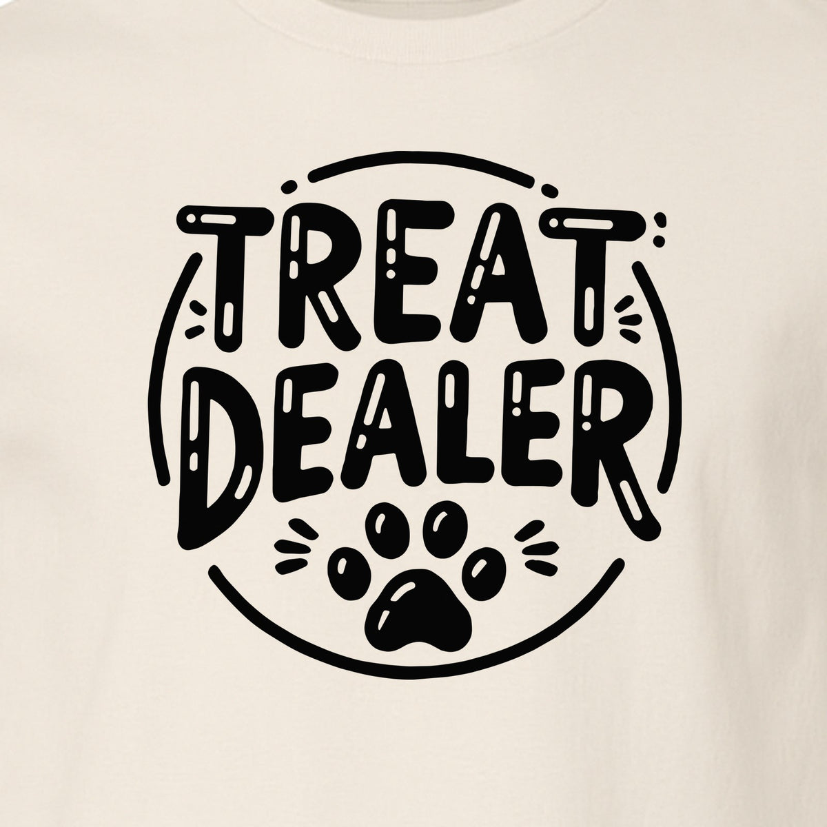 Treat Dealer Dog Trainer T-Shirt, Paw Print Graphic for Pet Parents and Canine Fans