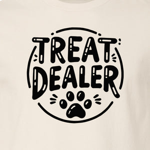 Treat Dealer Dog Trainer T-Shirt, Paw Print Graphic for Pet Parents and Canine Fans