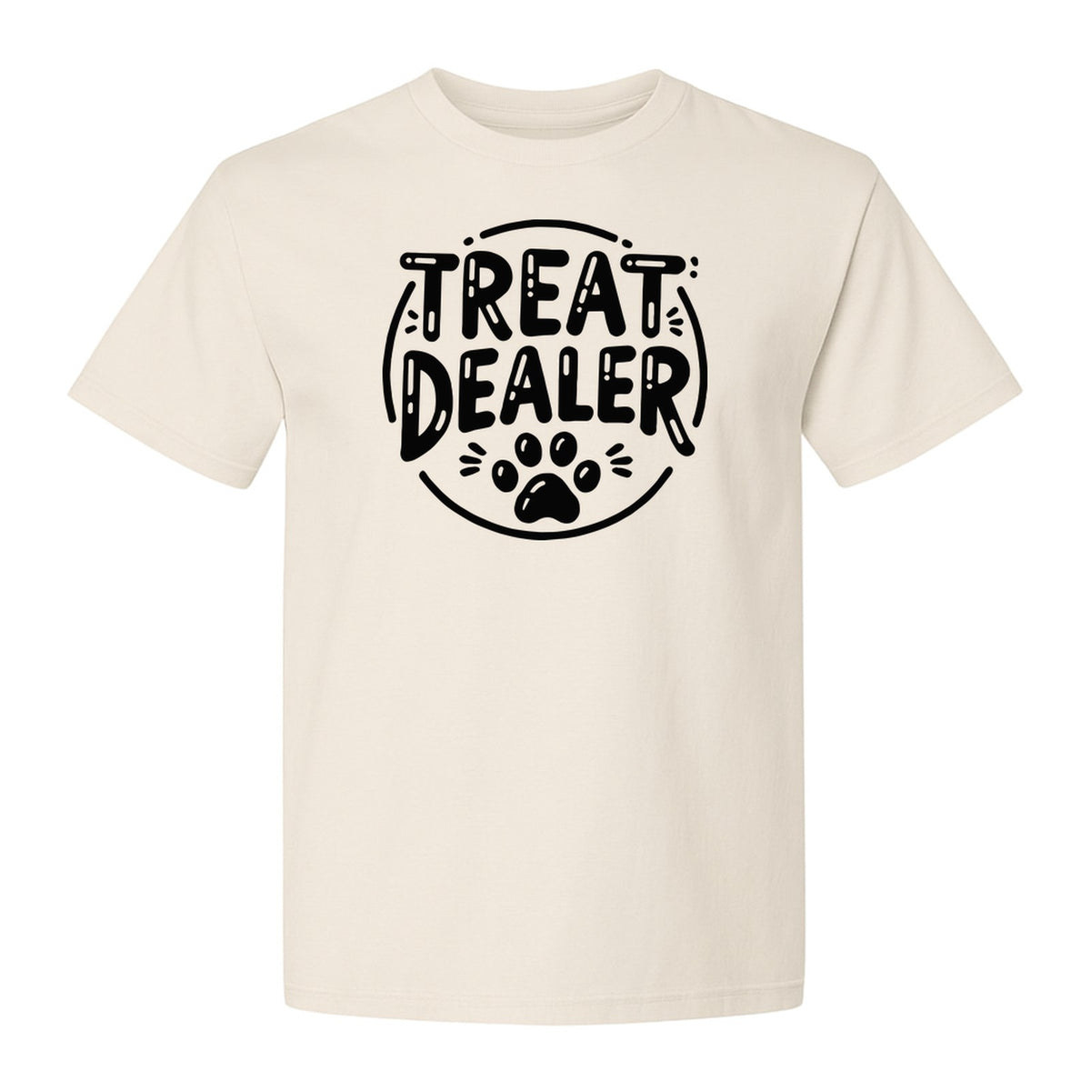 Treat Dealer Dog Trainer T-Shirt, Paw Print Graphic for Pet Parents and Canine Fans