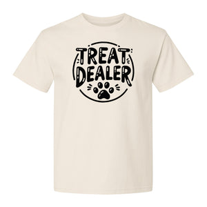 Treat Dealer Dog Trainer T-Shirt, Paw Print Graphic for Pet Parents and Canine Fans