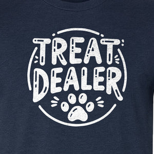 Treat Dealer Dog Trainer T-Shirt, Paw Print Graphic for Pet Parents and Canine Fans