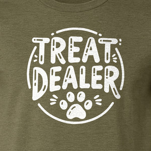 Treat Dealer Dog Trainer T-Shirt, Paw Print Graphic for Pet Parents and Canine Fans