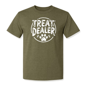 Treat Dealer Dog Trainer T-Shirt, Paw Print Graphic for Pet Parents and Canine Fans
