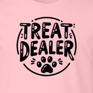 Treat Dealer Dog Trainer T-Shirt, Paw Print Graphic for Pet Parents and Canine Fans