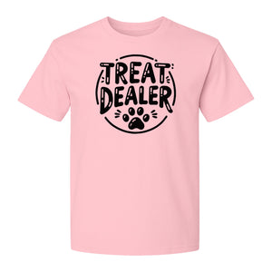 Treat Dealer Dog Trainer T-Shirt, Paw Print Graphic for Pet Parents and Canine Fans
