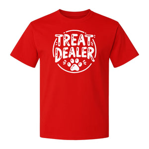 Treat Dealer Dog Trainer T-Shirt, Paw Print Graphic for Pet Parents and Canine Fans