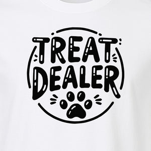 Treat Dealer Dog Trainer T-Shirt, Paw Print Graphic for Pet Parents and Canine Fans