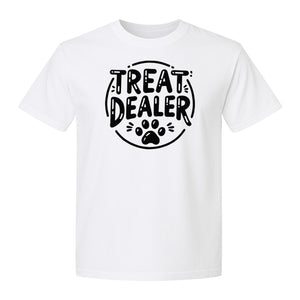 Treat Dealer Dog Trainer T-Shirt, Paw Print Graphic for Pet Parents and Canine Fans