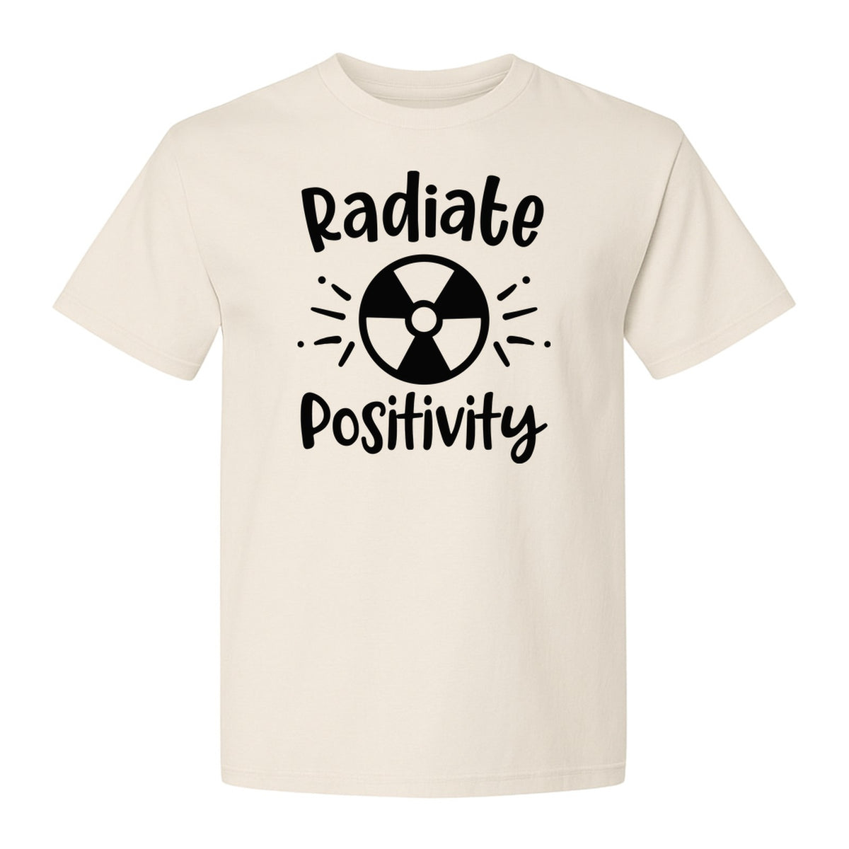 Radiate Positivity T-Shirt, Radiation Symbol Inspirational Graphic for Everyday Encouragement