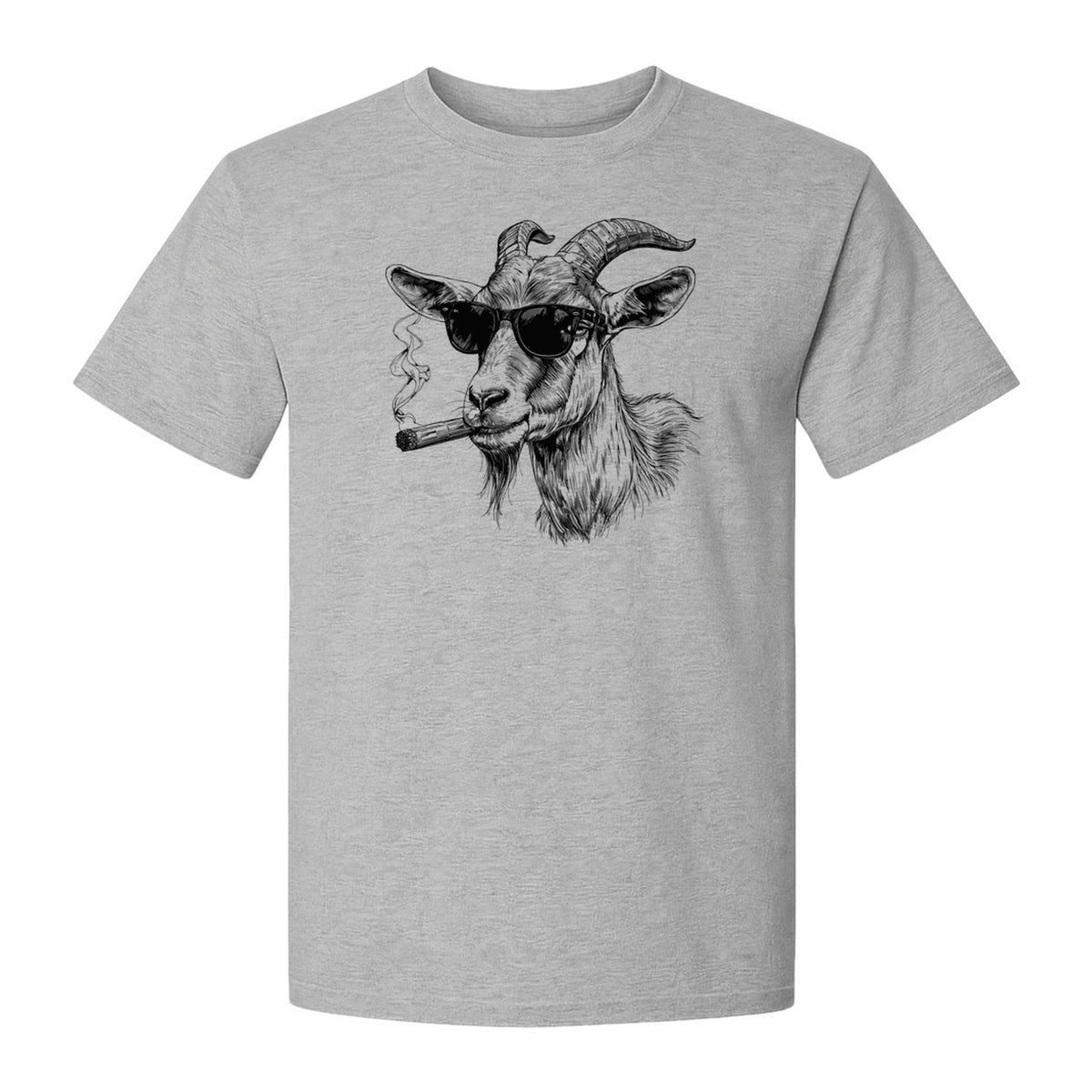 Goat T-Shirt, Sunglasses and Cigar Illustration for Funny Animal Graphic Fans