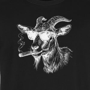 Goat T-Shirt, Sunglasses and Cigar Illustration for Funny Animal Graphic Fans