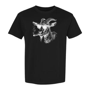 Goat T-Shirt, Sunglasses and Cigar Illustration for Funny Animal Graphic Fans