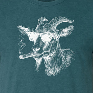 Goat T-Shirt, Sunglasses and Cigar Illustration for Funny Animal Graphic Fans