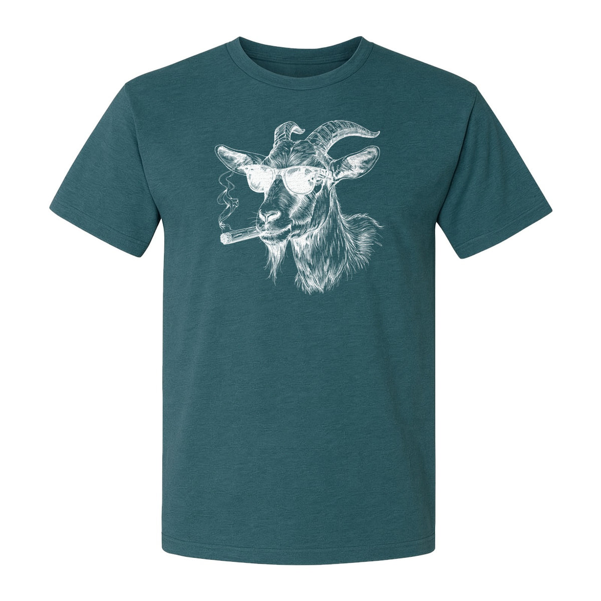 Goat T-Shirt, Sunglasses and Cigar Illustration for Funny Animal Graphic Fans