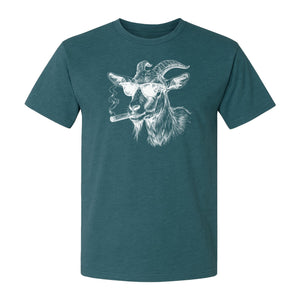 Goat T-Shirt, Sunglasses and Cigar Illustration for Funny Animal Graphic Fans