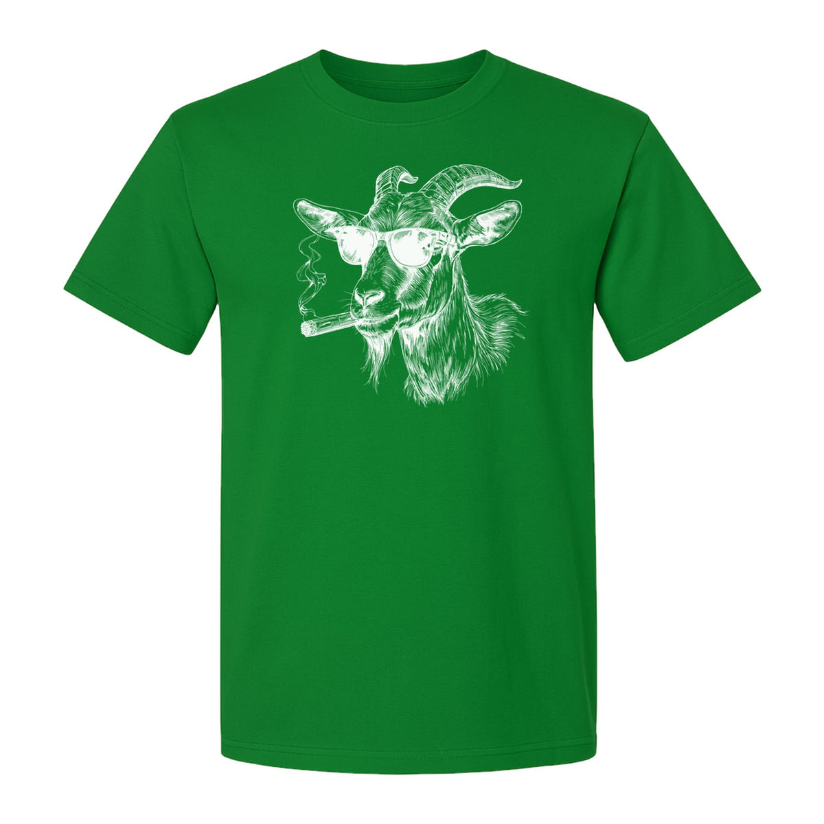 Goat T-Shirt, Sunglasses and Cigar Illustration for Funny Animal Graphic Fans