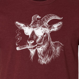 Goat T-Shirt, Sunglasses and Cigar Illustration for Funny Animal Graphic Fans