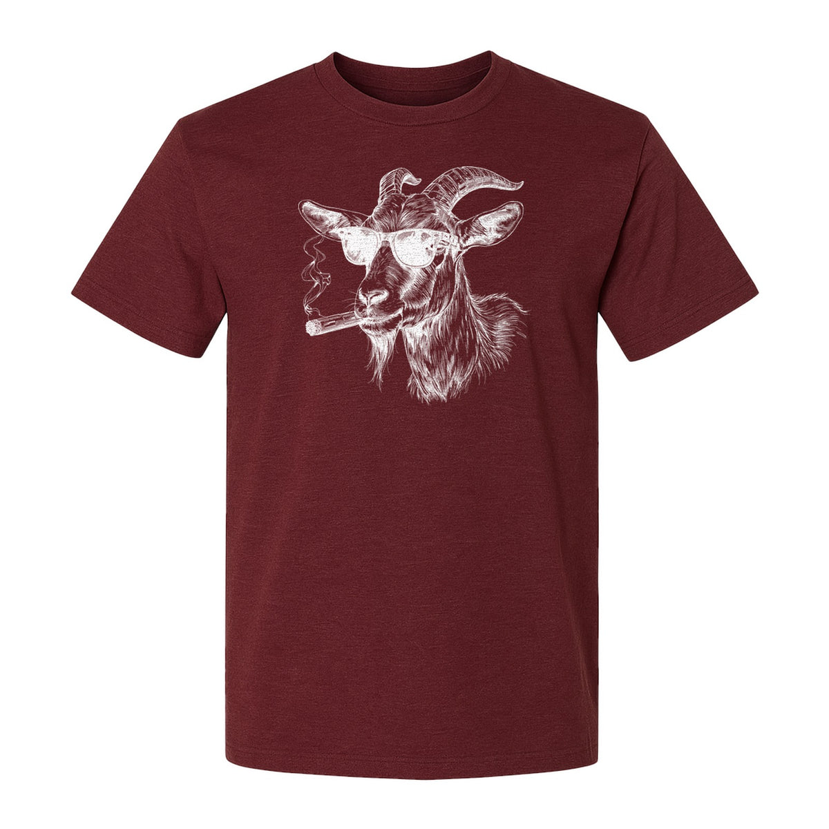 Goat T-Shirt, Sunglasses and Cigar Illustration for Funny Animal Graphic Fans