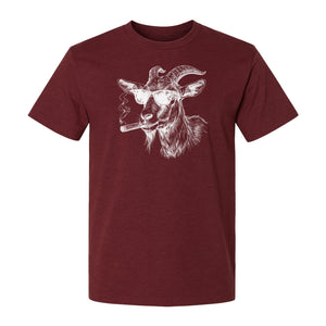 Goat T-Shirt, Sunglasses and Cigar Illustration for Funny Animal Graphic Fans