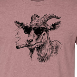 Goat T-Shirt, Sunglasses and Cigar Illustration for Funny Animal Graphic Fans