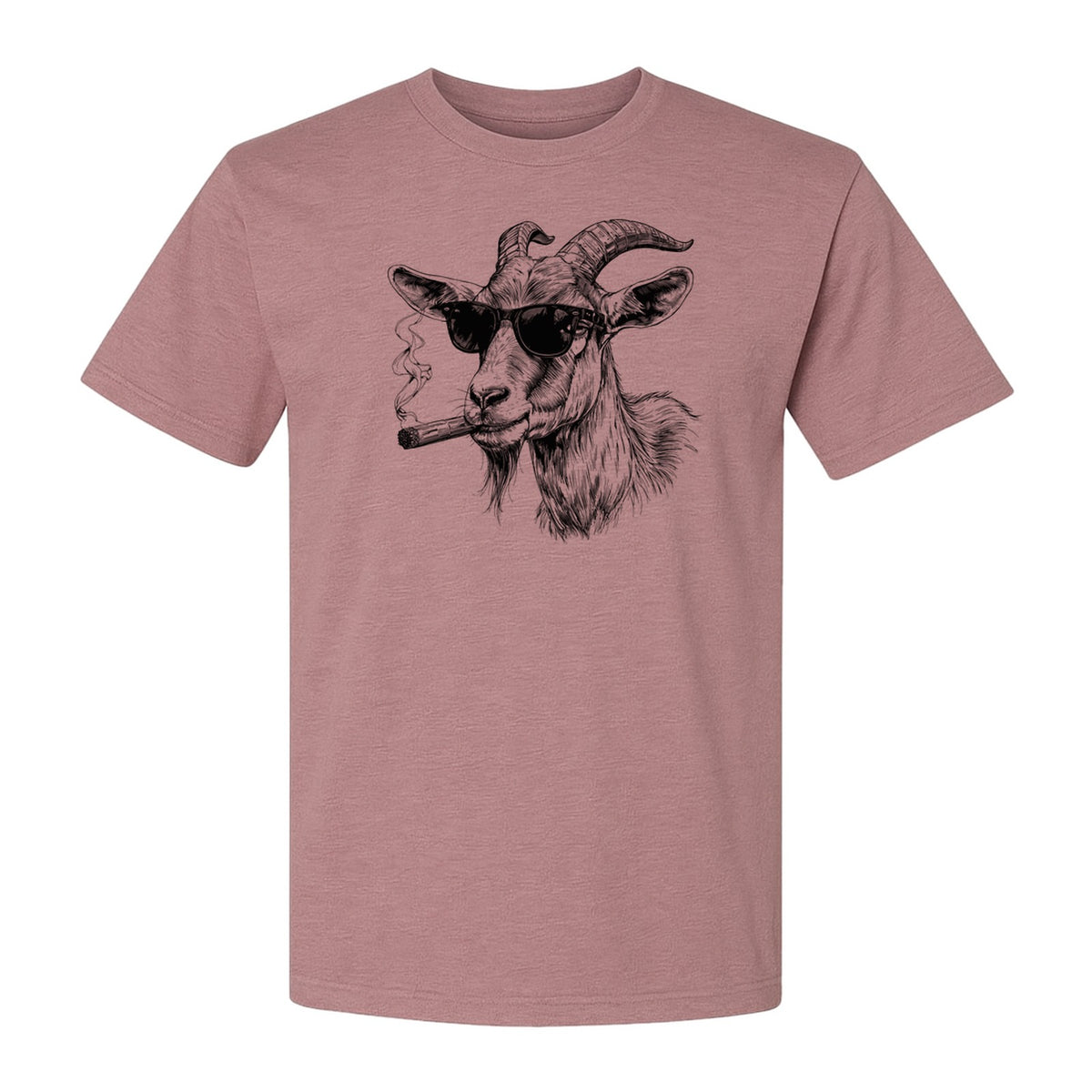 Goat T-Shirt, Sunglasses and Cigar Illustration for Funny Animal Graphic Fans