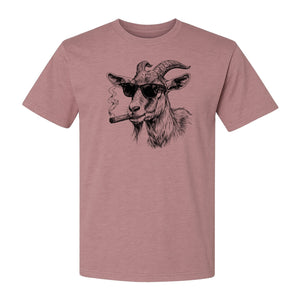 Goat T-Shirt, Sunglasses and Cigar Illustration for Funny Animal Graphic Fans