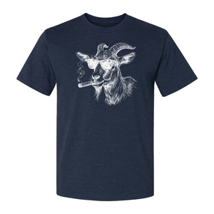 Goat T-Shirt, Sunglasses and Cigar Illustration for Funny Animal Graphic Fans
