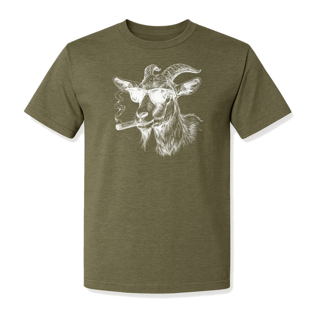 Goat T-Shirt, Sunglasses and Cigar Illustration for Funny Animal Graphic Fans