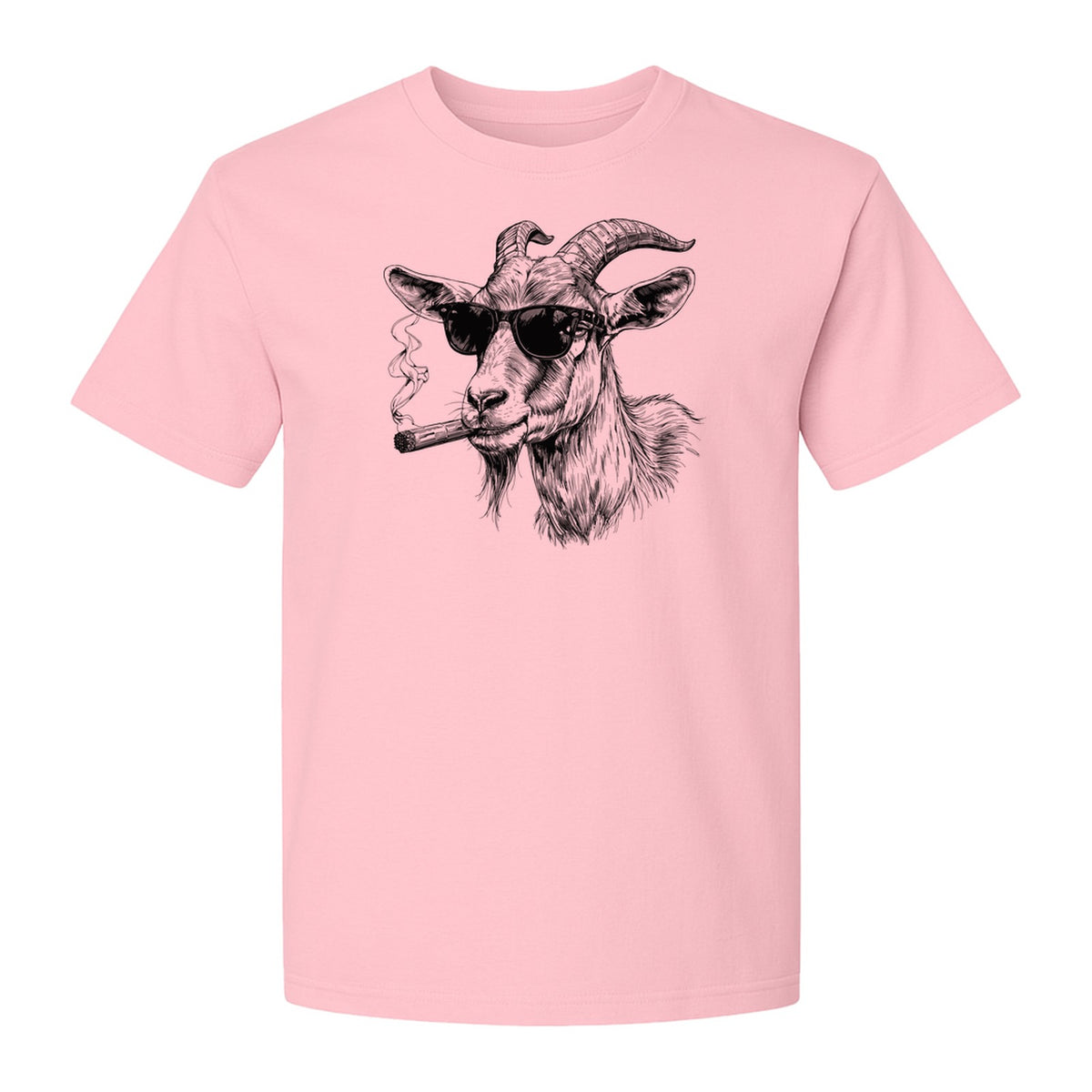 Goat T-Shirt, Sunglasses and Cigar Illustration for Funny Animal Graphic Fans