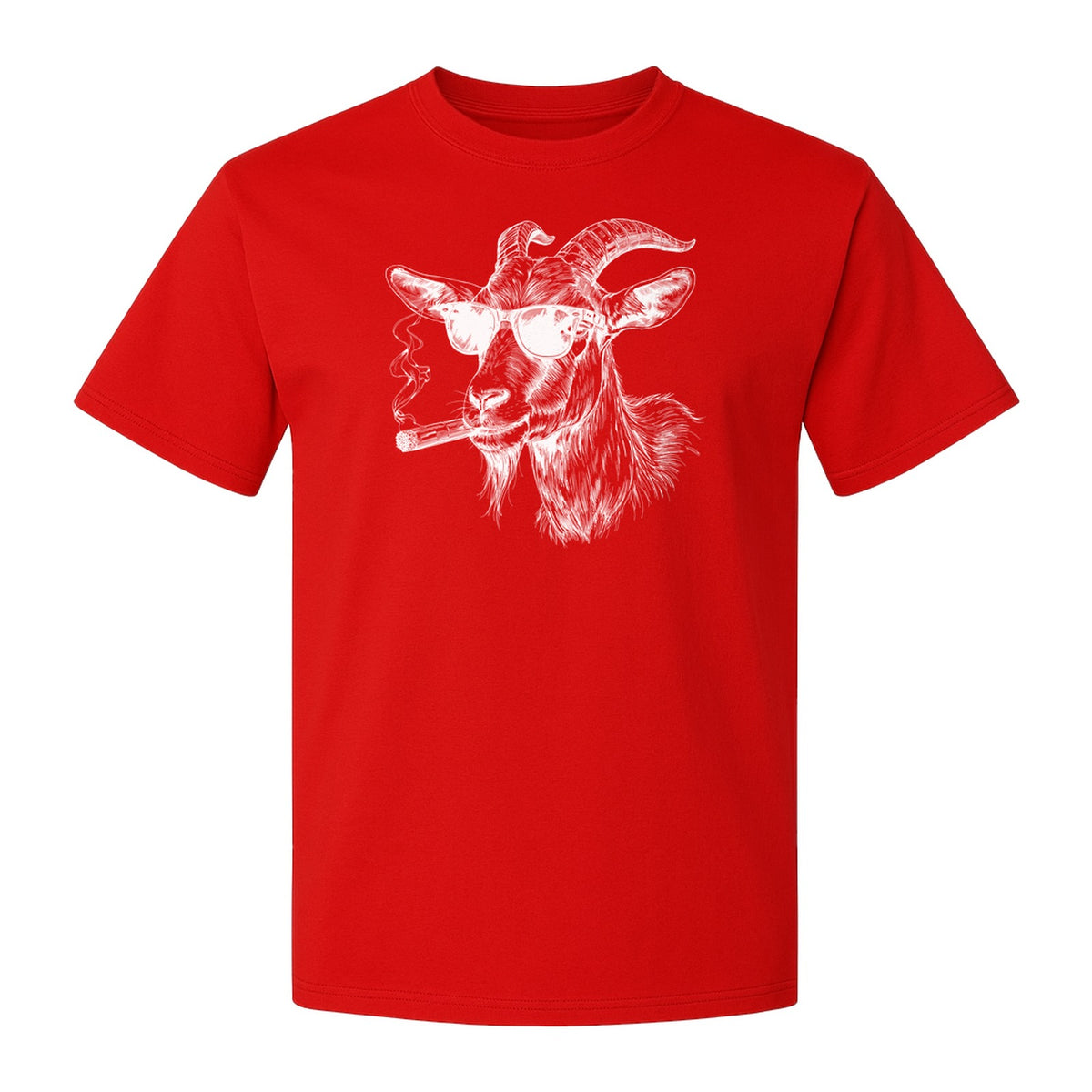 Goat T-Shirt, Sunglasses and Cigar Illustration for Funny Animal Graphic Fans