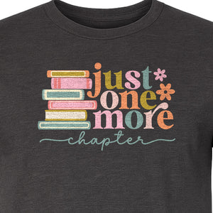 Book Lover T-Shirt, Just One More Chapter Reading Quote Graphic for Readers and Librarians