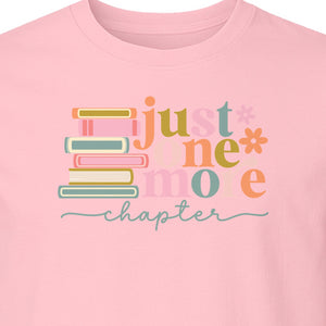 Book Lover T-Shirt, Just One More Chapter Reading Quote Graphic for Readers and Librarians