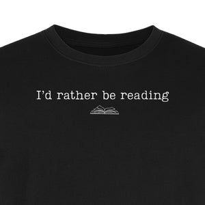 Bookworm T-Shirt, I'd Rather Be Reading Graphic Tee for Librarians, Book Club Members and Introverts