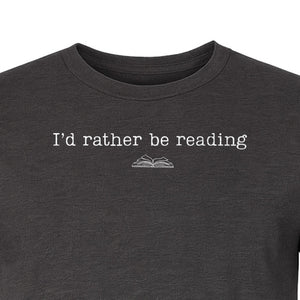 Bookworm T-Shirt, I'd Rather Be Reading Graphic Tee for Librarians, Book Club Members and Introverts
