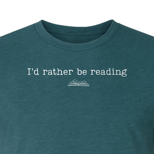 Bookworm T-Shirt, I'd Rather Be Reading Graphic Tee for Librarians, Book Club Members and Introverts