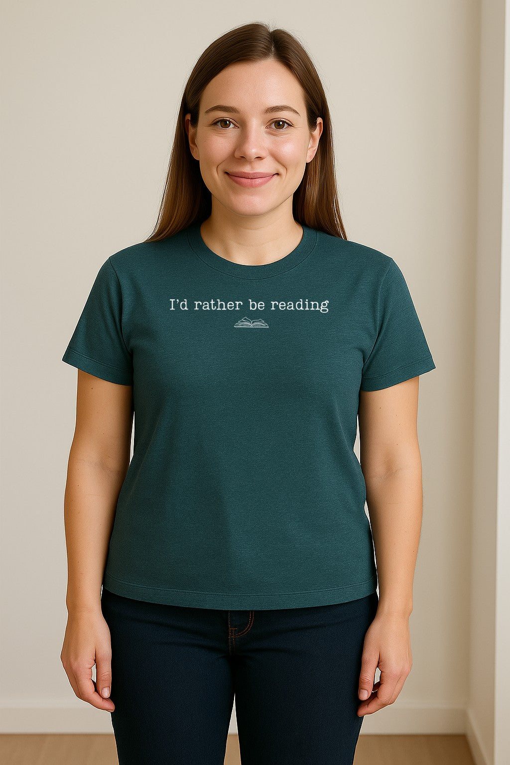 Bookworm T-Shirt, I'd Rather Be Reading Graphic Tee for Librarians, Book Club Members and Introverts