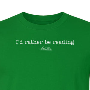 Bookworm T-Shirt, I'd Rather Be Reading Graphic Tee for Librarians, Book Club Members and Introverts
