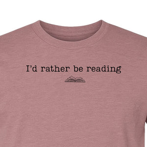 Bookworm T-Shirt, I'd Rather Be Reading Graphic Tee for Librarians, Book Club Members and Introverts