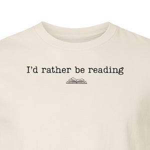 Bookworm T-Shirt, I'd Rather Be Reading Graphic Tee for Librarians, Book Club Members and Introverts